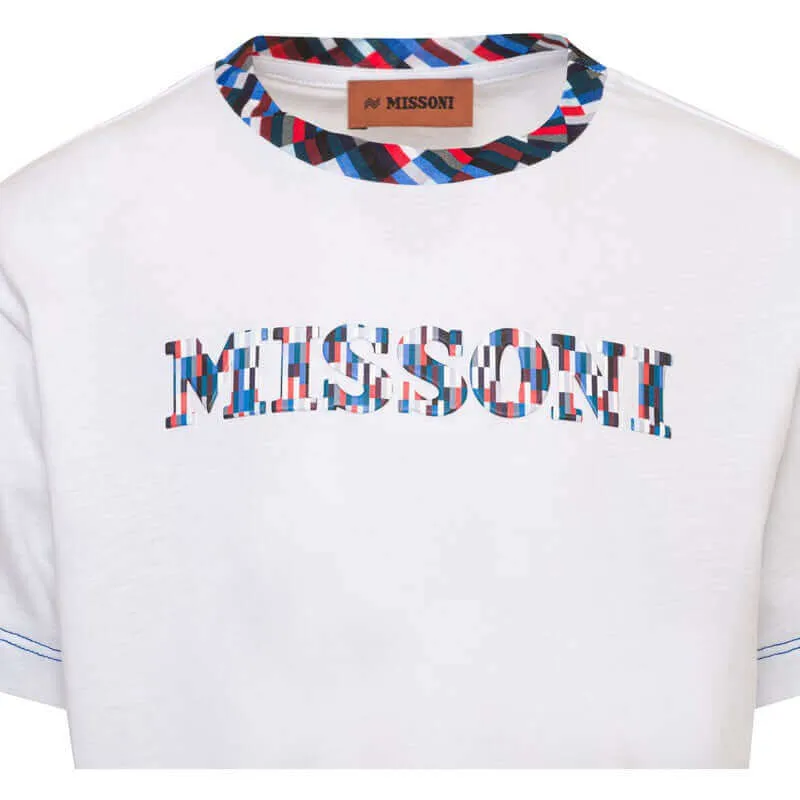 Jungen Pixel Print Logo T-Shirt