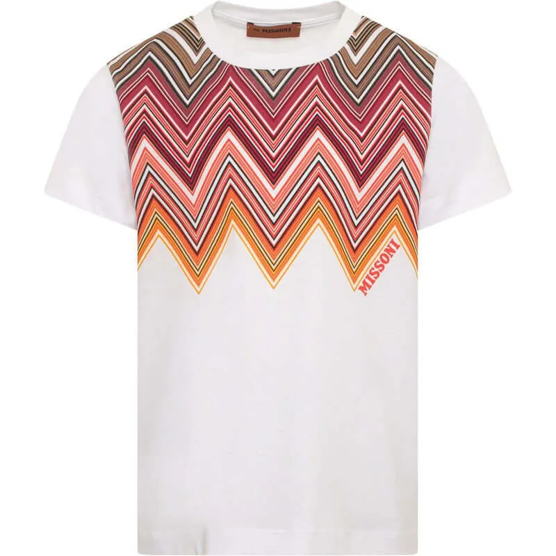 Jungen Rot & Orange Zickzack T-Shirt
