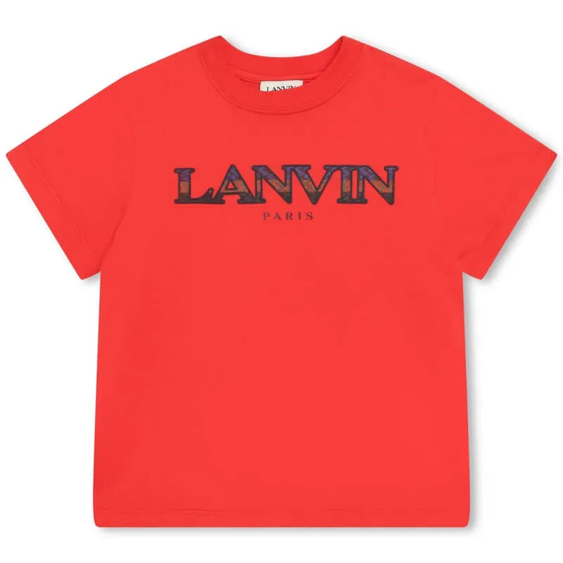 Jungen Rotes Buntes Logo T-Shirt