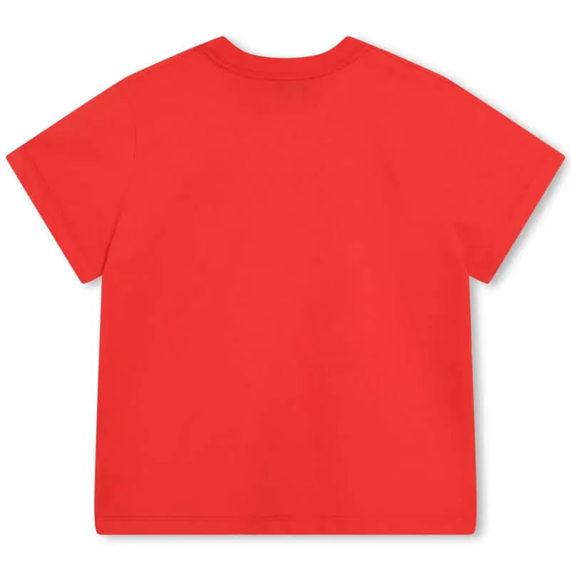 Jungen Rotes Buntes Logo T-Shirt