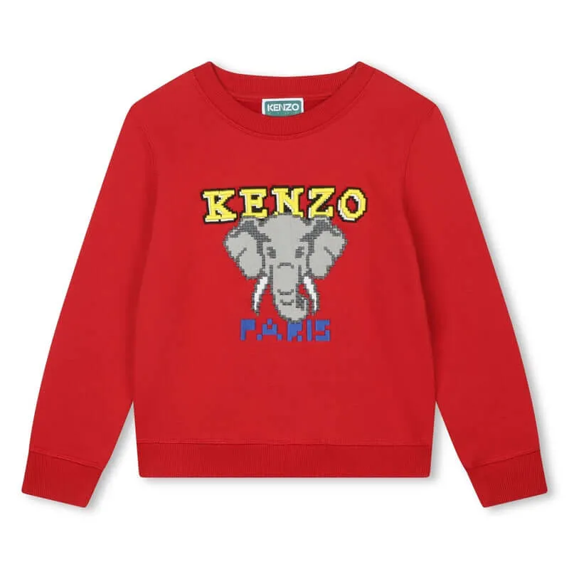 Jungen Rot 'JUNGLE GAME' Elefanten Pullover