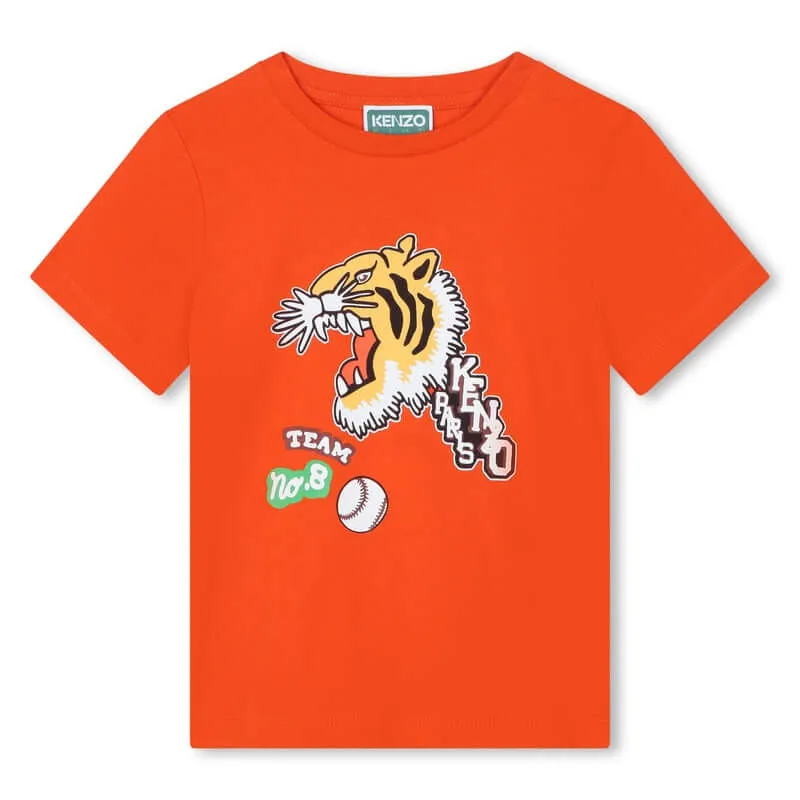 Jungen Rot 'KENZO CLUB D1' Kurzarm T-Shirt