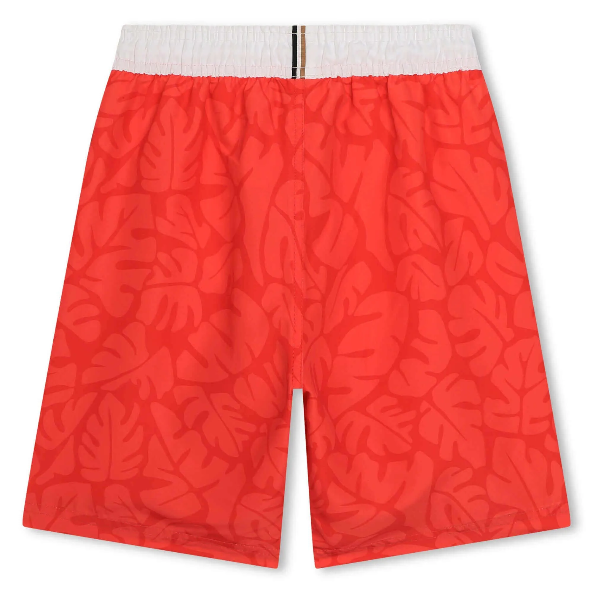 Jungen Rote Blattdruck Badeshorts