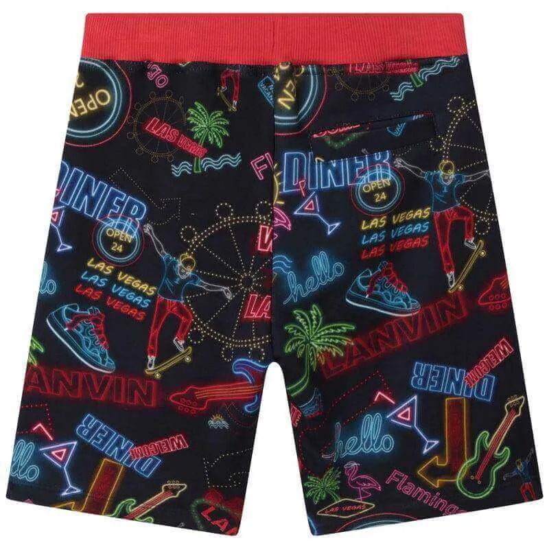 Jungen Rote Neon Druck Shorts