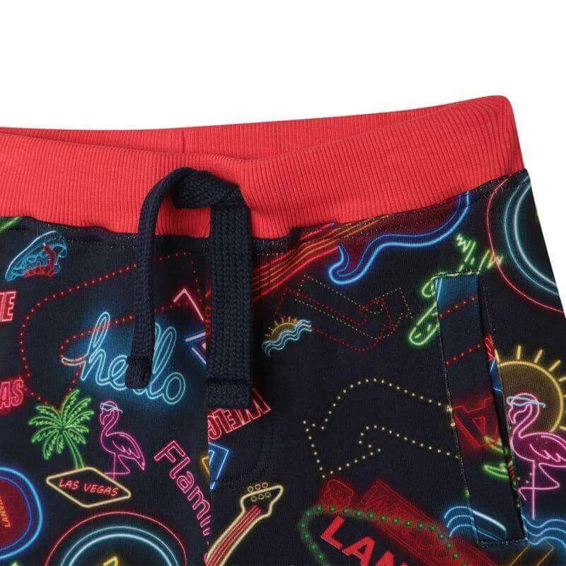 Jungen Rote Neon Druck Shorts