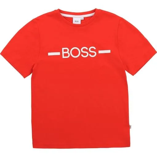 Jungen Rotes Logo T-Shirt mit kurzen Ärmeln