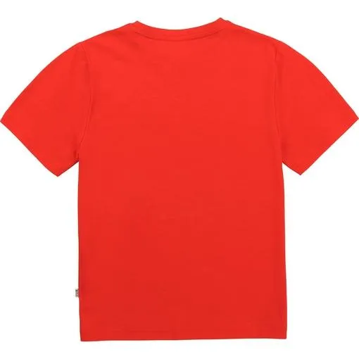 Jungen Rotes Logo T-Shirt mit kurzen Ärmeln