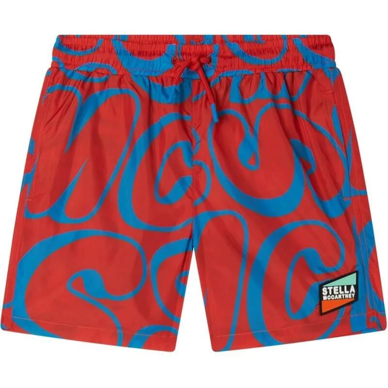 Jungen Rote SMC-Bedruckte Shorts