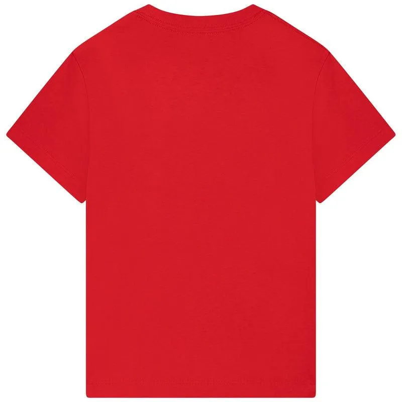 Jungen T-Shirt mit rotem Dreieckslogo und kurzen Ärmeln