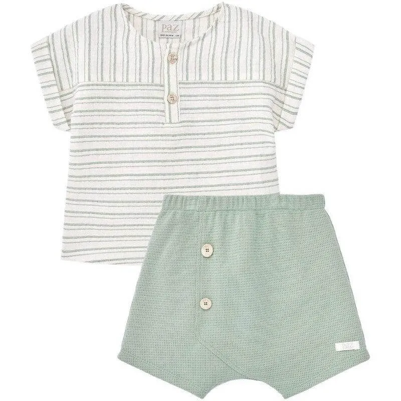 Jungen Sage Baumwoll-Kurzarm-Set