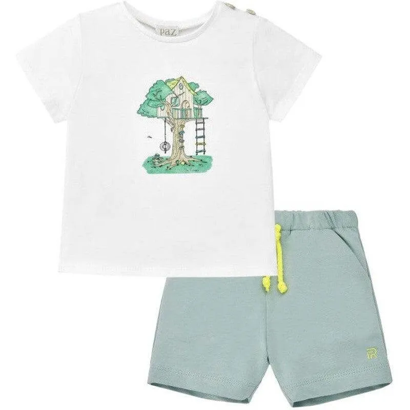 Jungen Sage Baumwoll-Kurzarm-Set