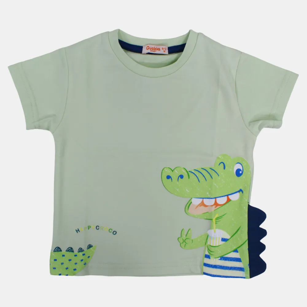 Jungen Kurzarm-T-Shirt aus Baumwolle mit Happy-Croco-Print