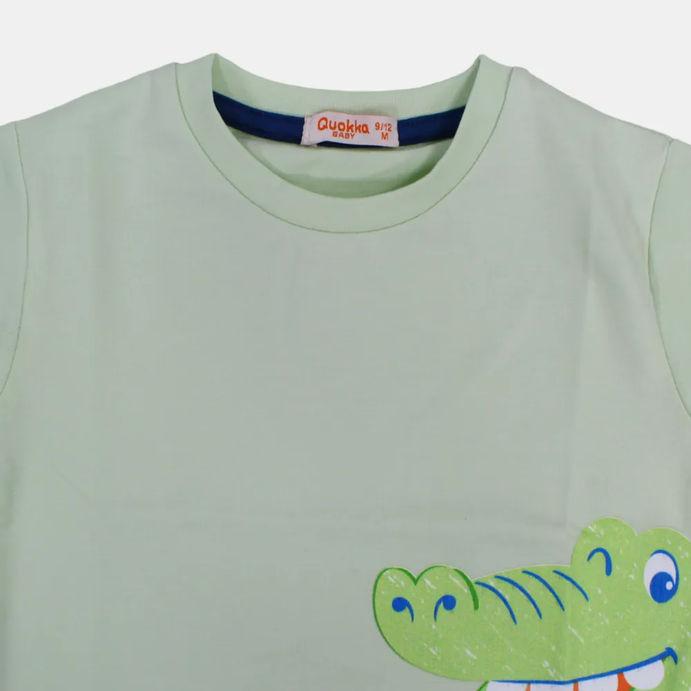 Jungen Kurzarm-T-Shirt aus Baumwolle mit Happy-Croco-Print