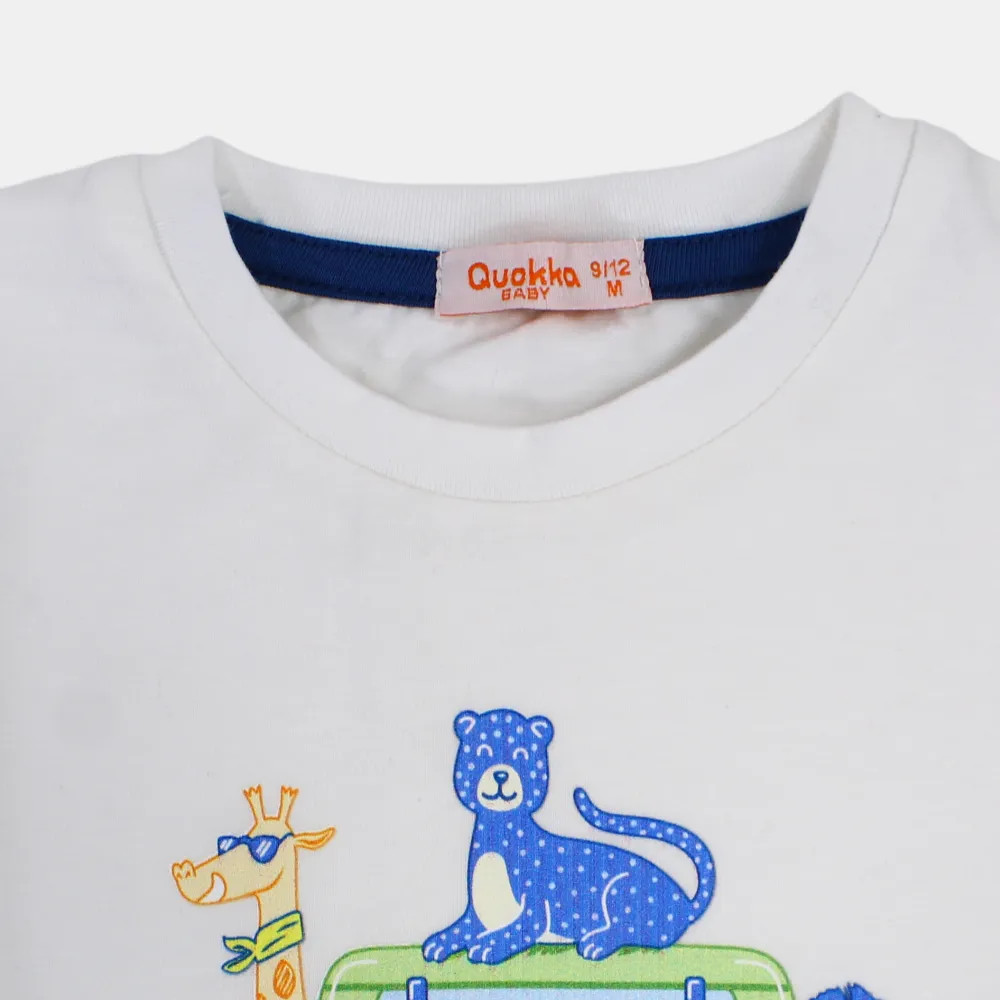Jungen Kurzarm-T-Shirt aus Baumwolle mit Safari-Tierdruck