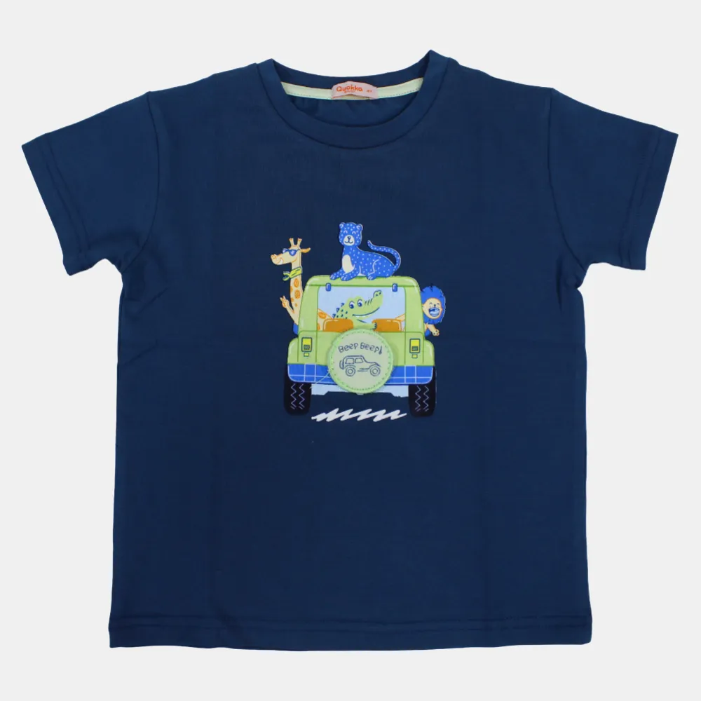 Jungen Kurzarm-T-Shirt aus Baumwolle mit Safari-Tierdruck