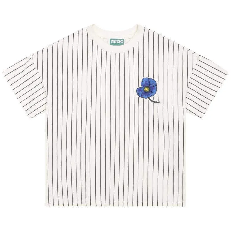 Jungen Gestreiftes Blumen T-Shirt