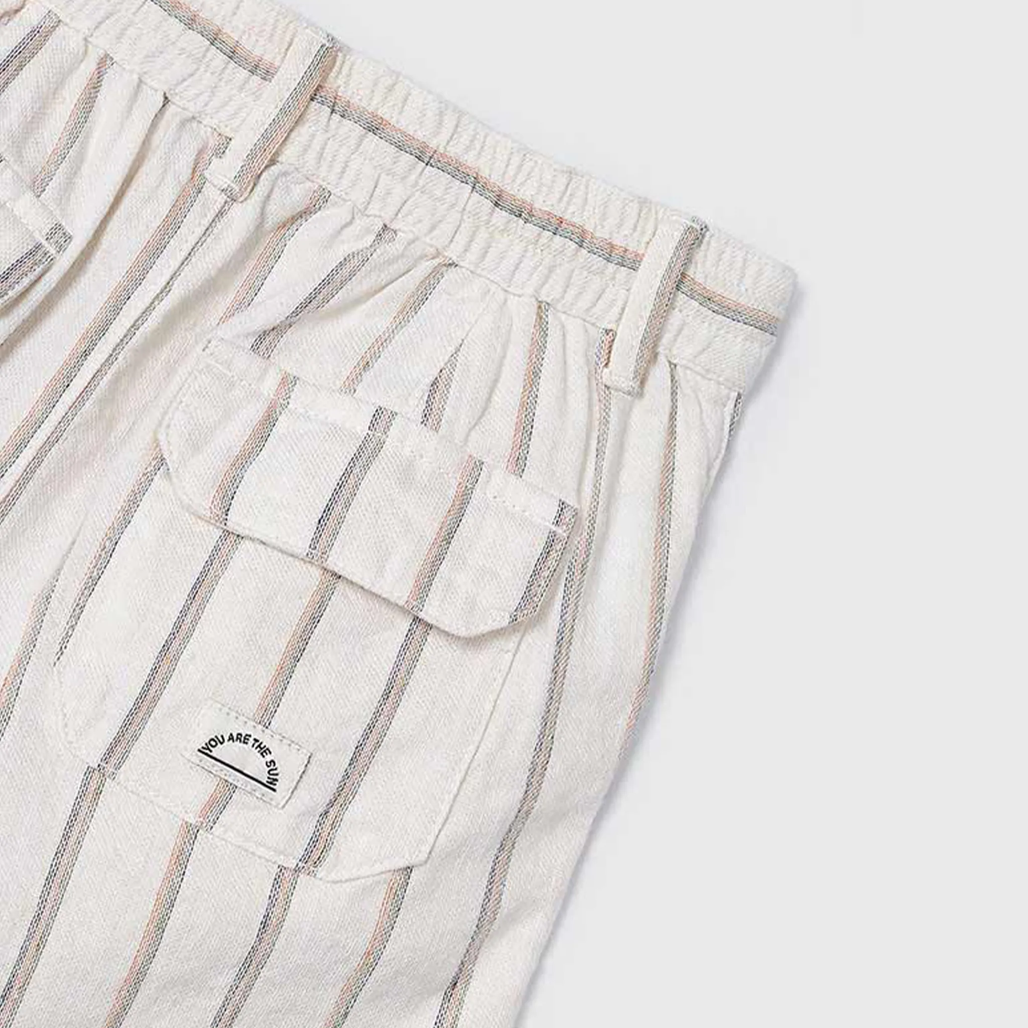 Gestreifte Leinen-Shorts für Jungen