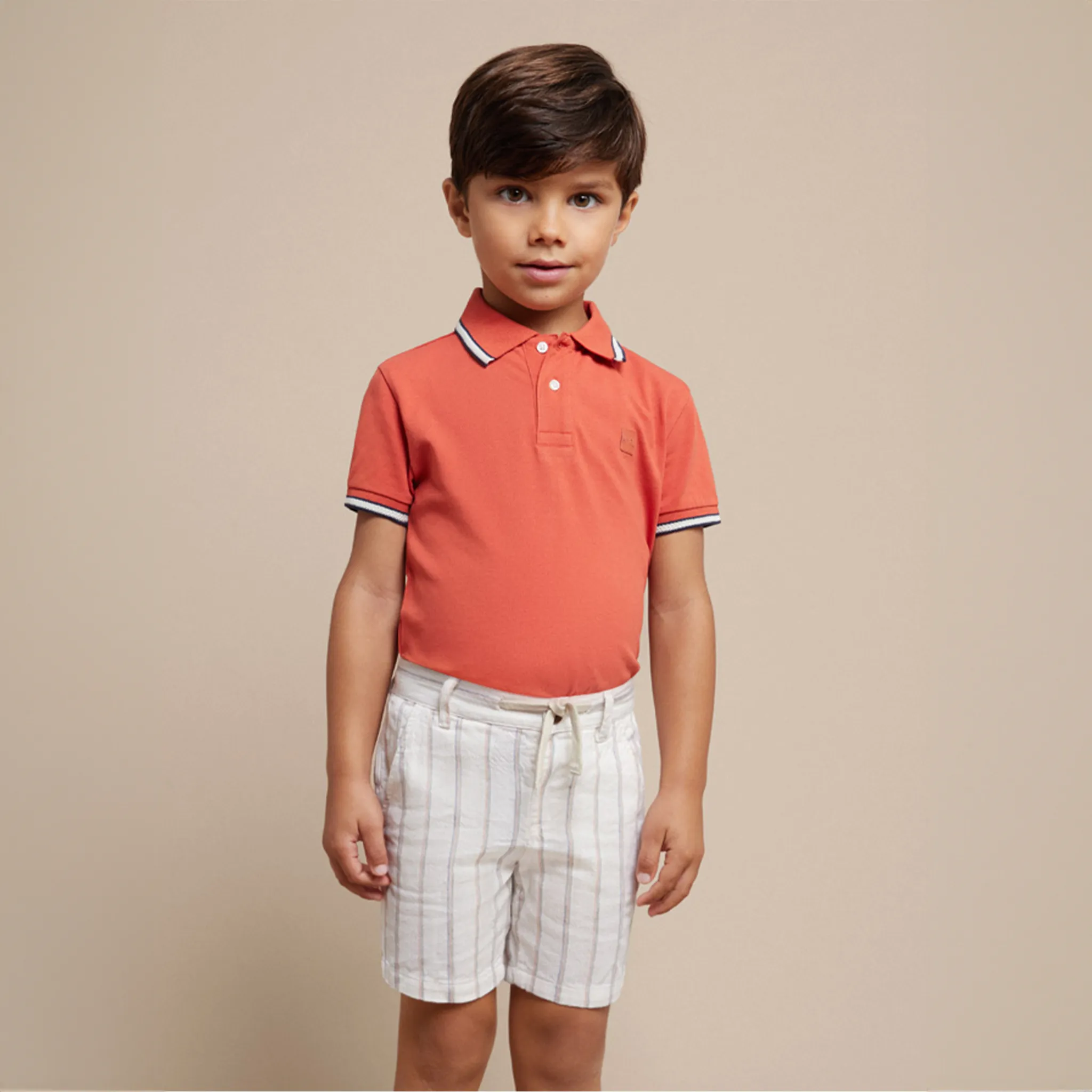 Gestreifte Leinen-Shorts für Jungen
