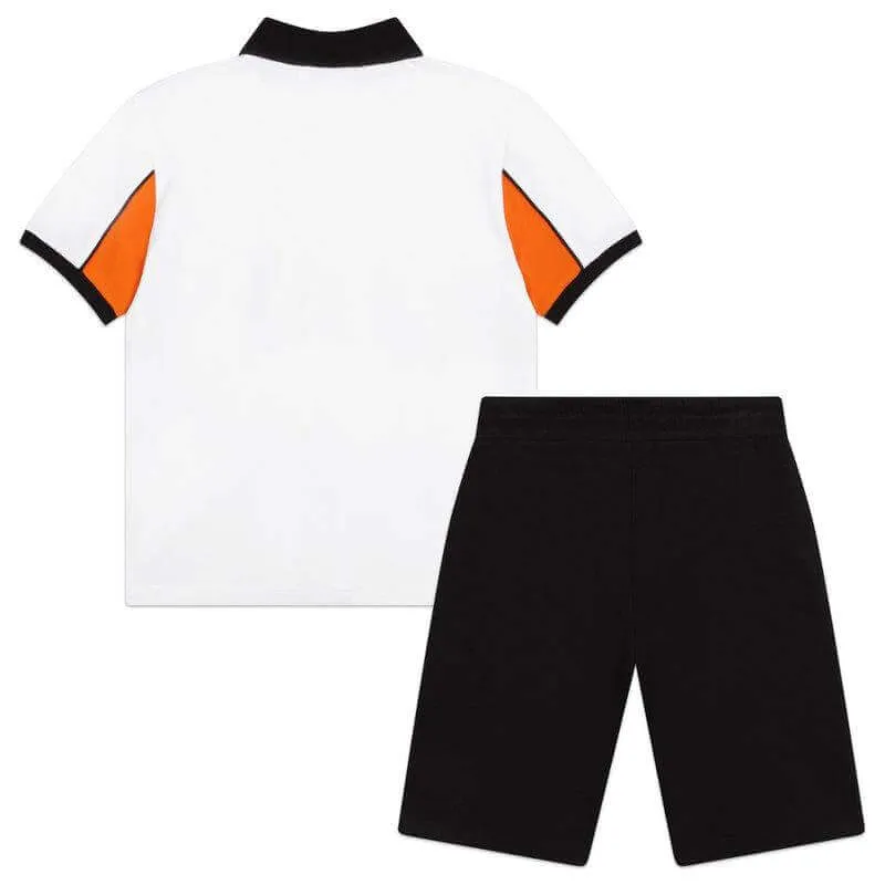 Jungen Gestreifter Polo-Shorts-Set