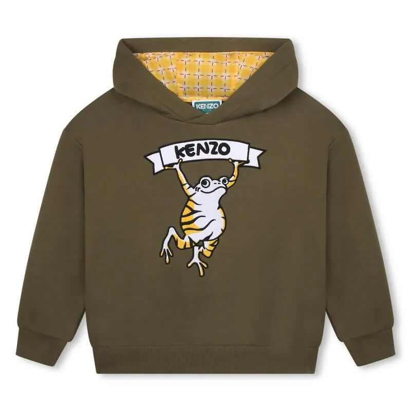 Jungen 'TOKYO PARIS' Khaki Kapuzenpullover