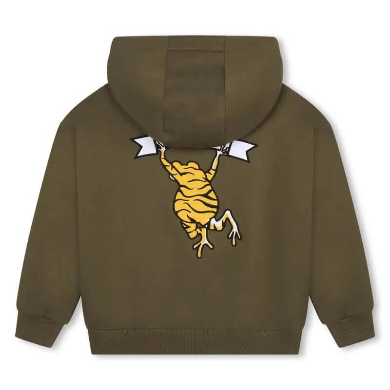Jungen 'TOKYO PARIS' Khaki Kapuzenpullover