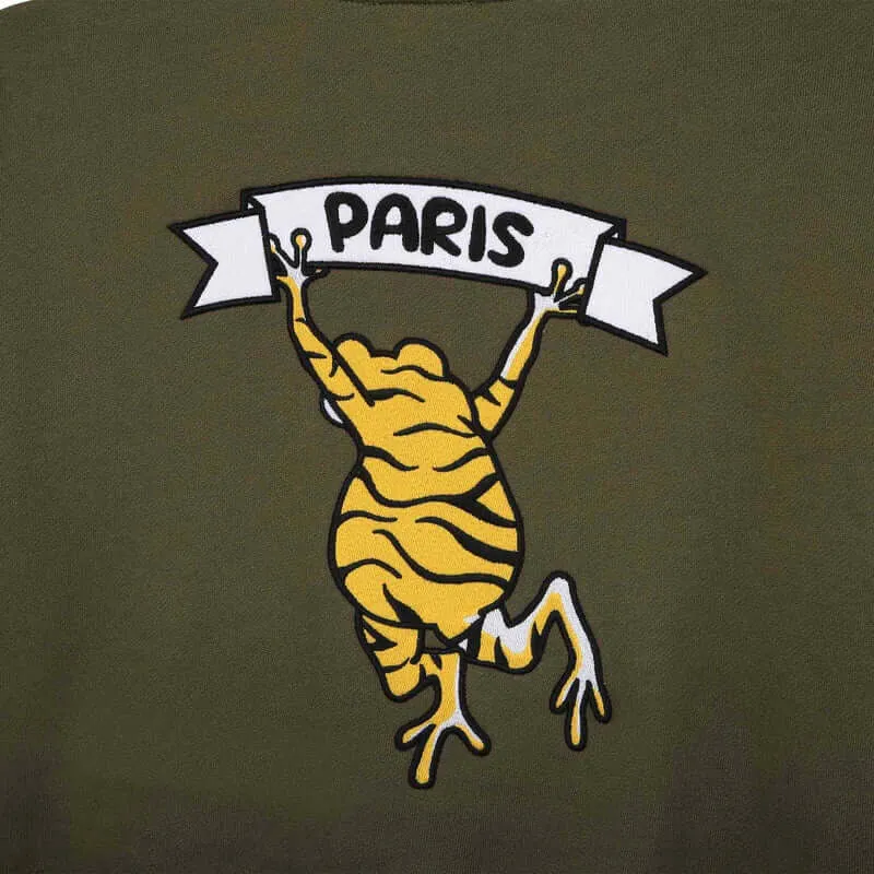 Jungen 'TOKYO PARIS' Khaki Kapuzenpullover