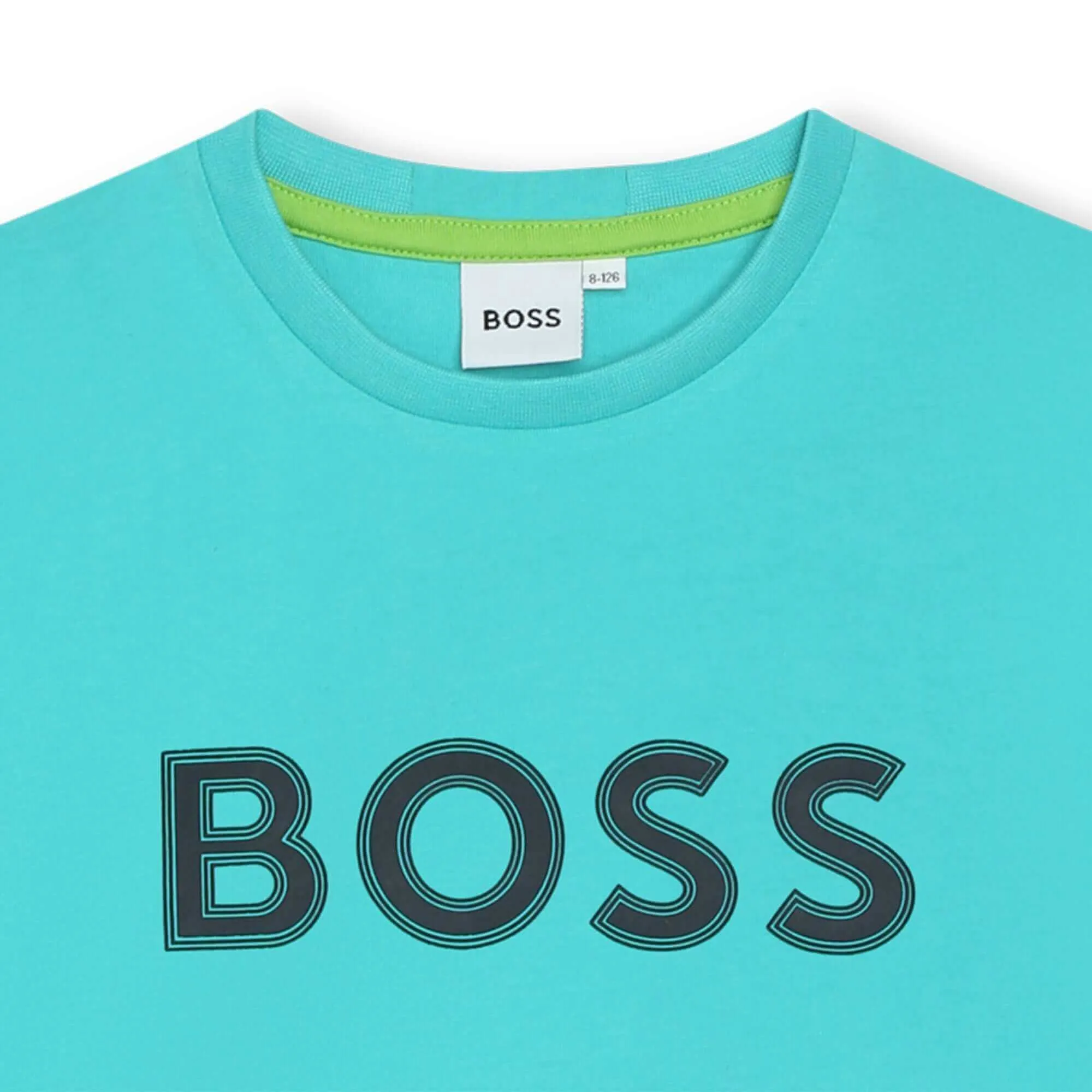 Jungen Türkis Logo Baumwoll-T-Shirt