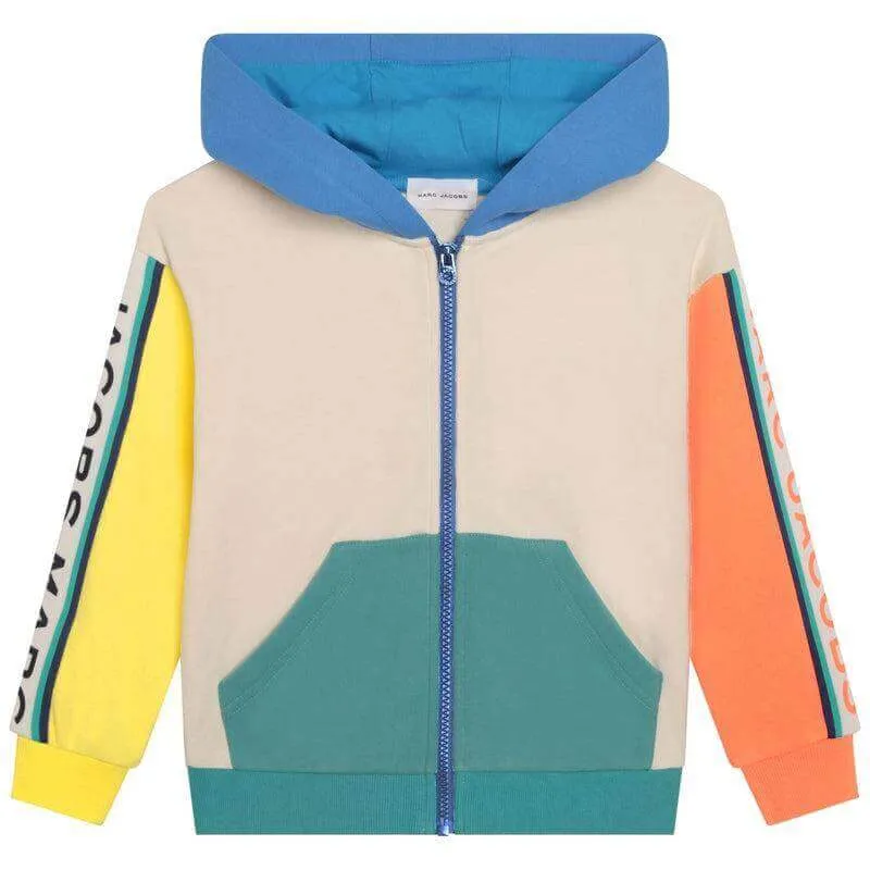 Jungen Vertikales Logo Mehrfarbige Kapuzenjacke
