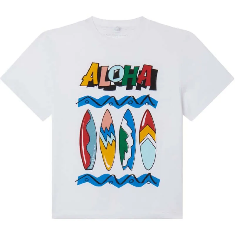 Jungen Weißes Aloha T-Shirt