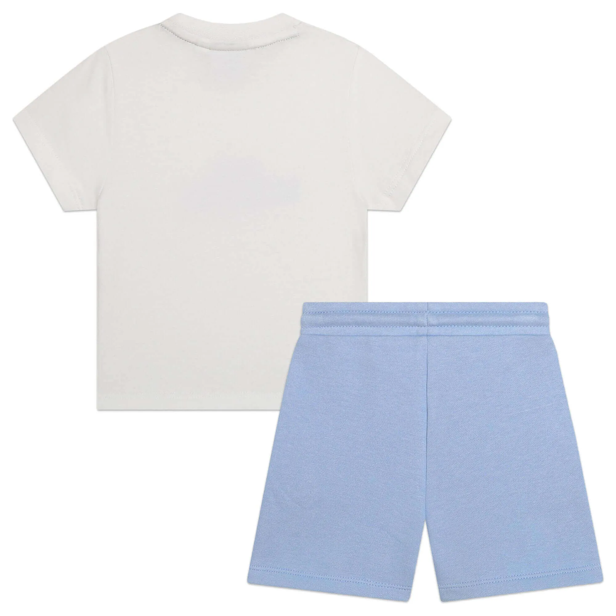 Jungen Weiß & Hellblaues Shorts-Set