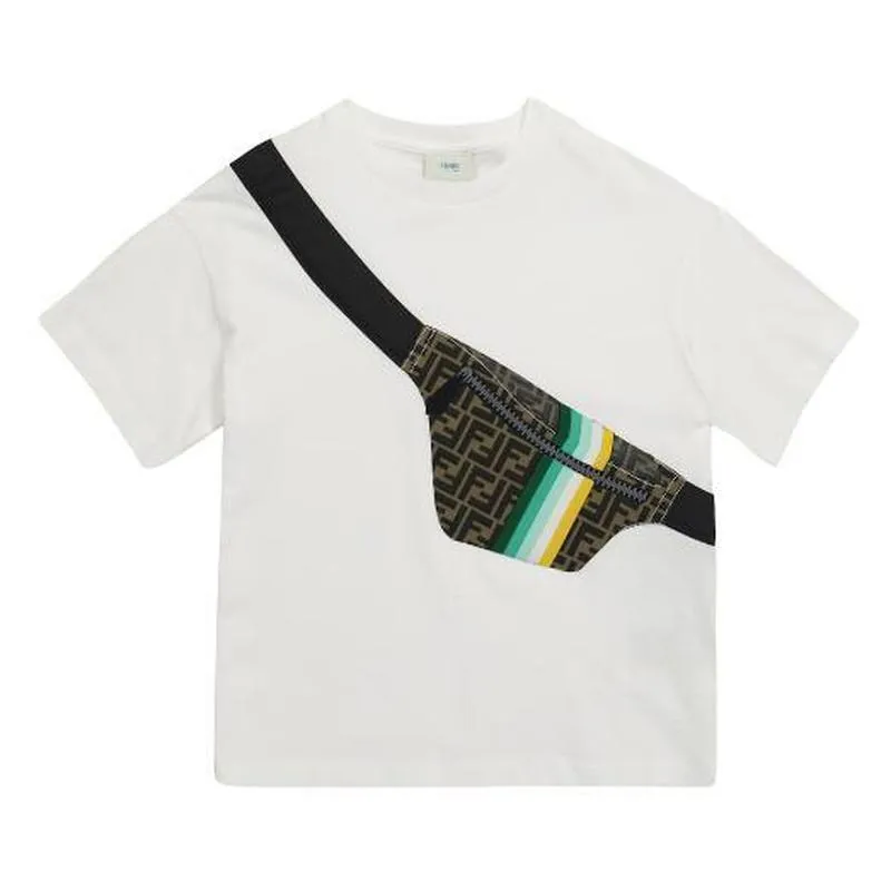 Jungen Weißes T-Shirt mit Logo-Tasche