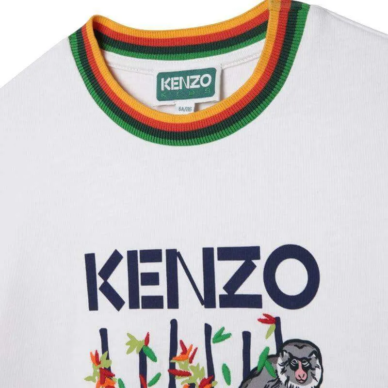 Jungen Weißes Bambus-Tiger T-Shirt
