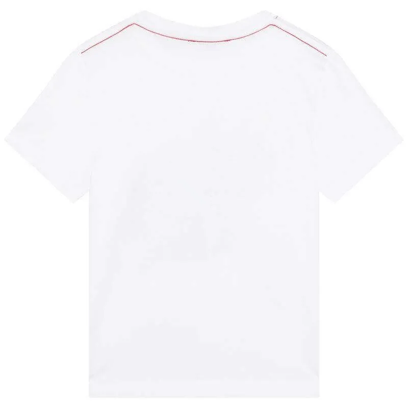 Weißes Basketball-T-Shirt für Jungen