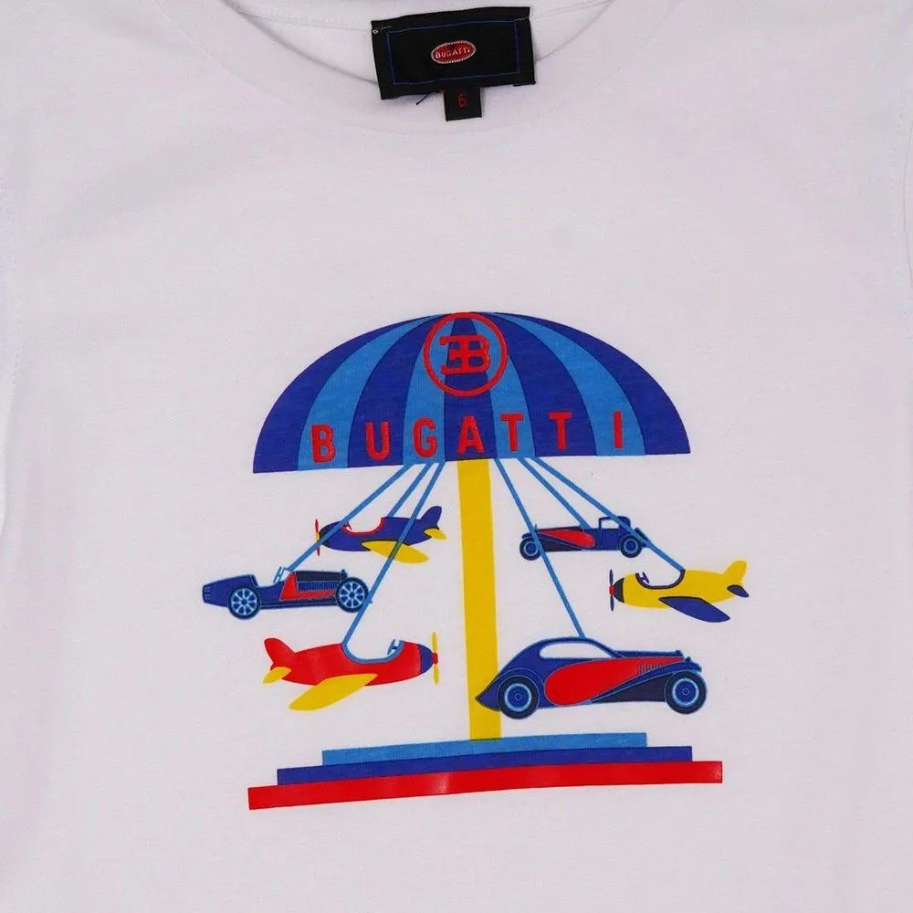 Jungen Weißes Auto Karussell T-Shirt