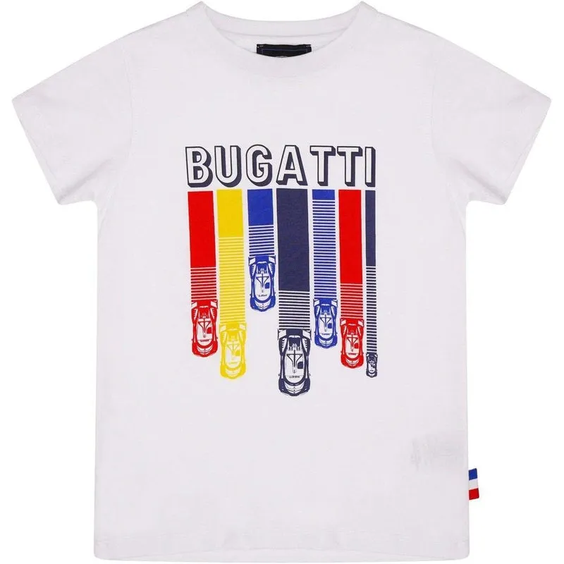 Jungen Weißes 'Autorennen' T-Shirt