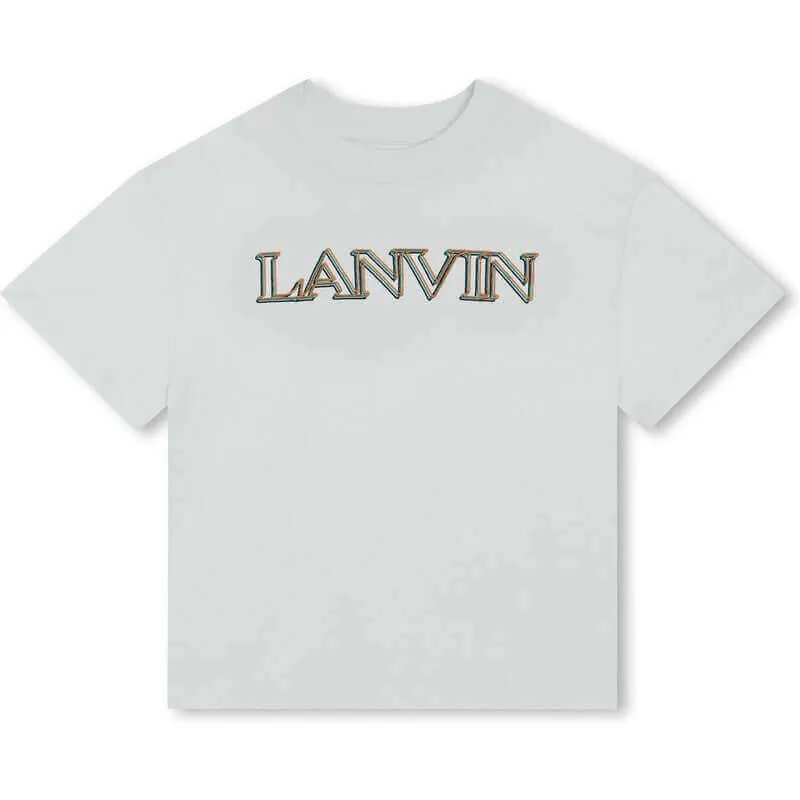 Jungen Weißes Baumwoll-Logo T-Shirt
