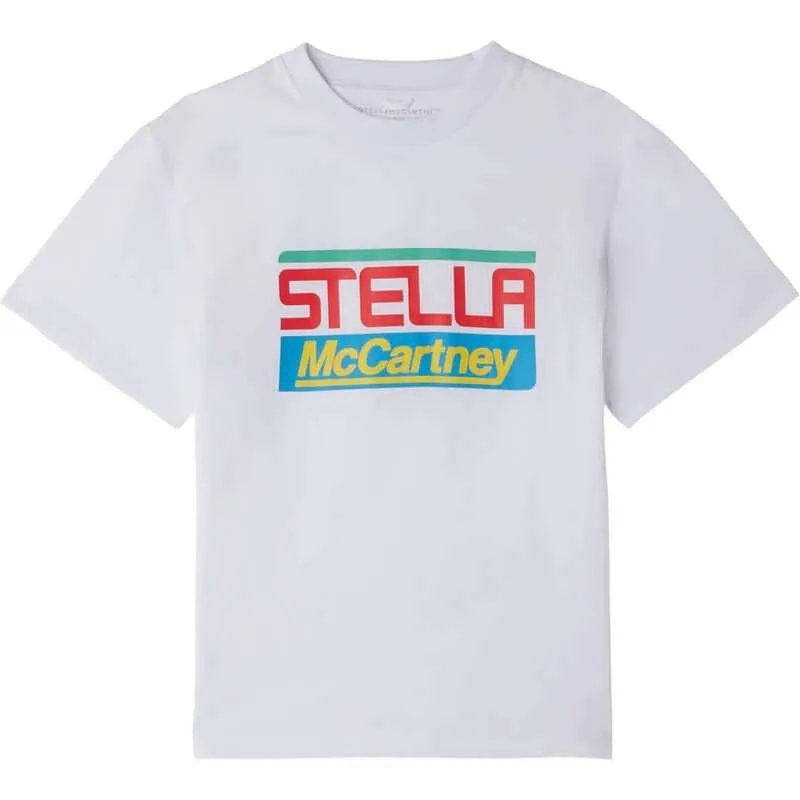 Jungen Weißes Baumwoll-Logo T-Shirt