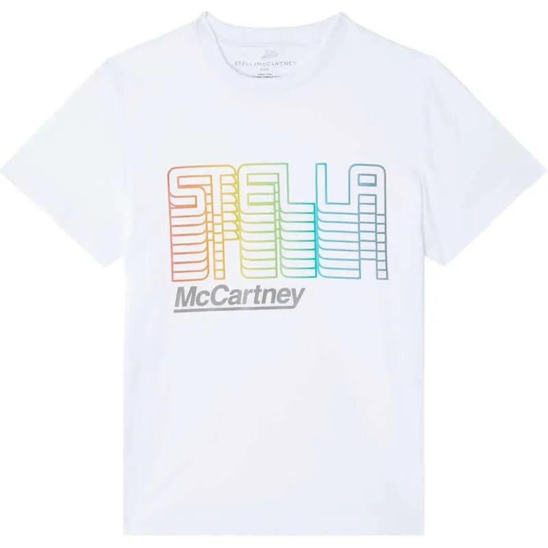 Jungen Weißes Baumwoll-Logo T-Shirt