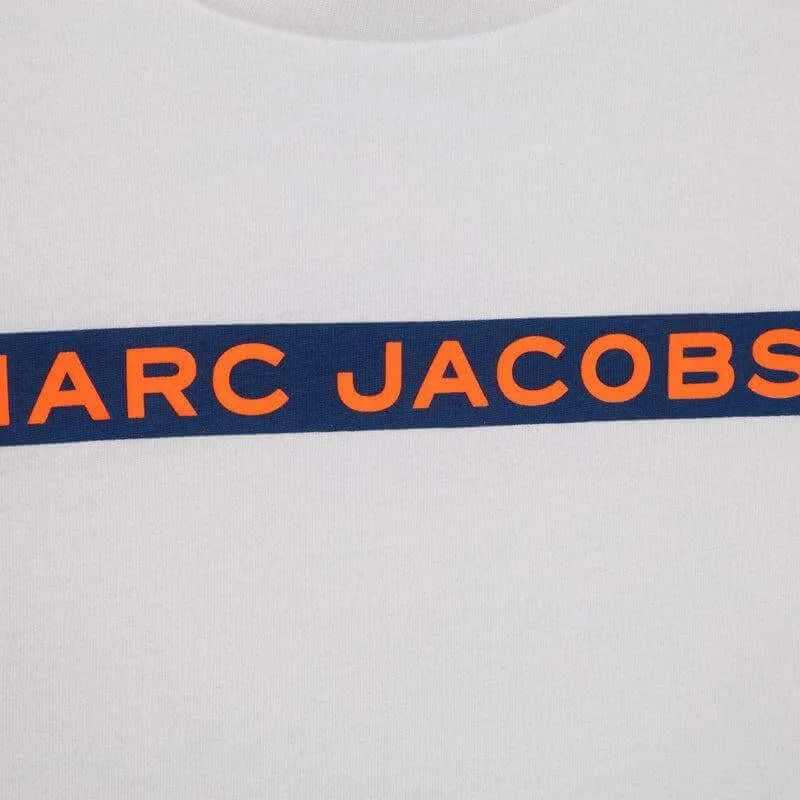 Jungen Weißes Baumwoll-Logo T-Shirt