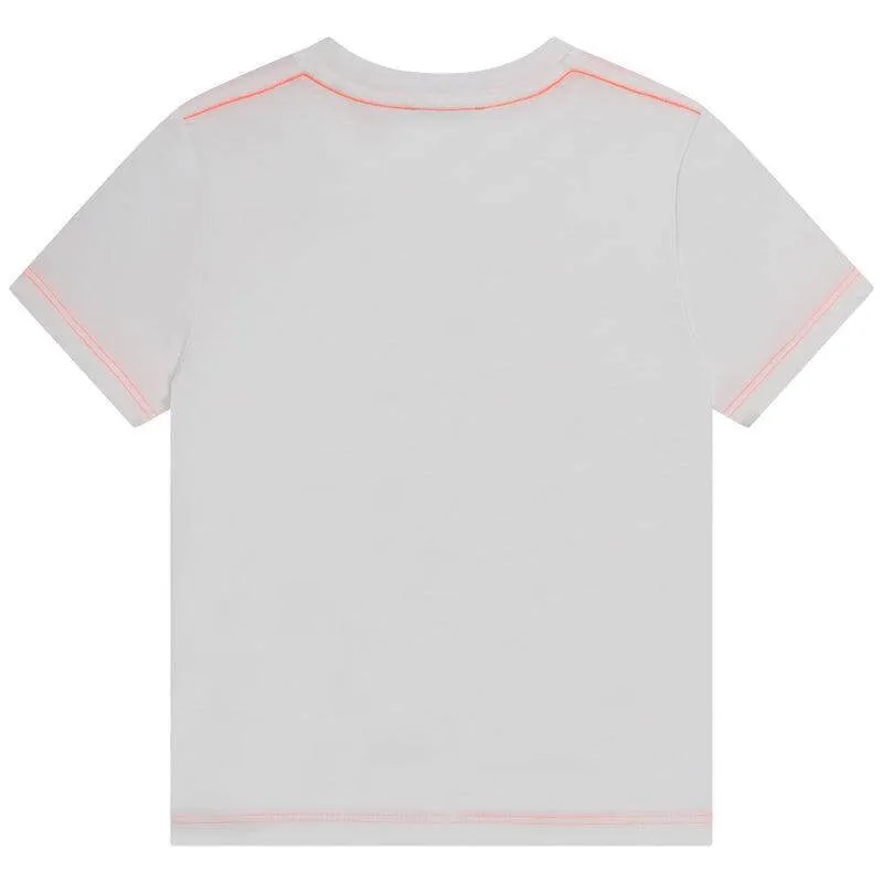 Jungen Weißes Baumwoll-Logo T-Shirt