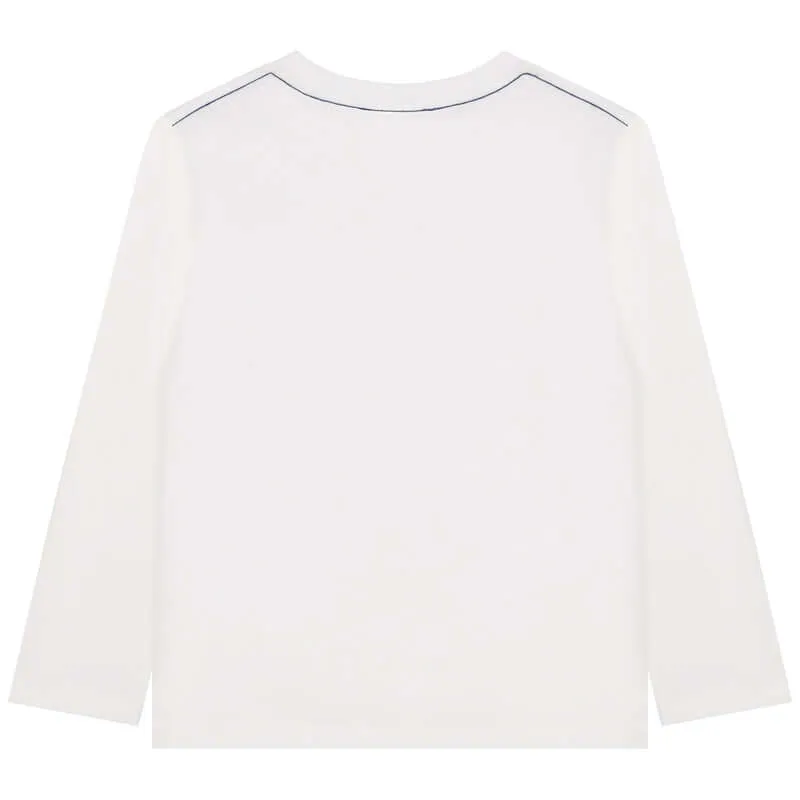 Jungen Weißes Baumwoll-Logo T-Shirt