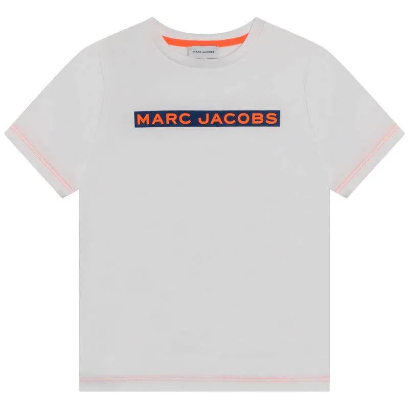 Jungen Weißes Baumwoll-Logo T-Shirt
