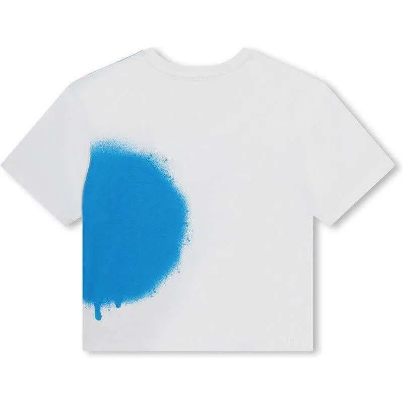 Jungen Weiß Graffiti Kurzarm T-Shirt