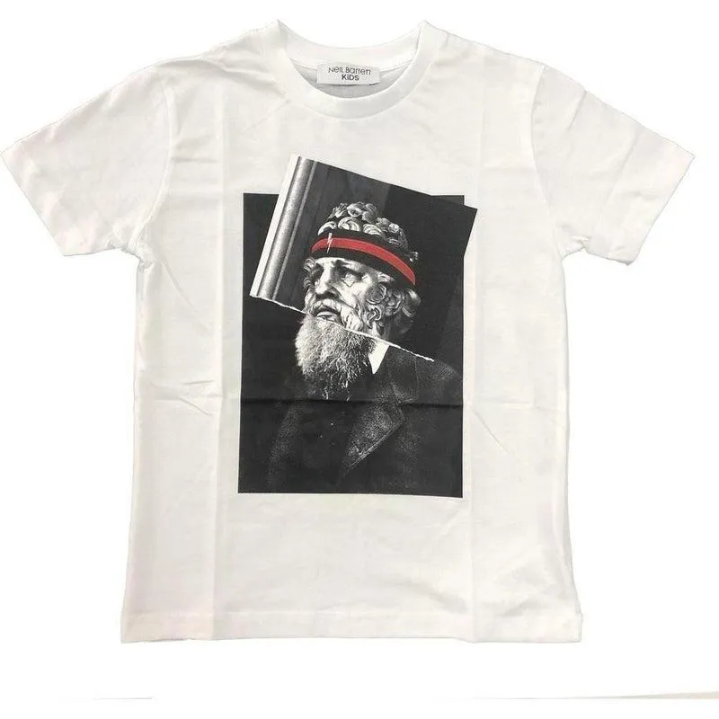 Jungen Weißes Grafik T-Shirt
