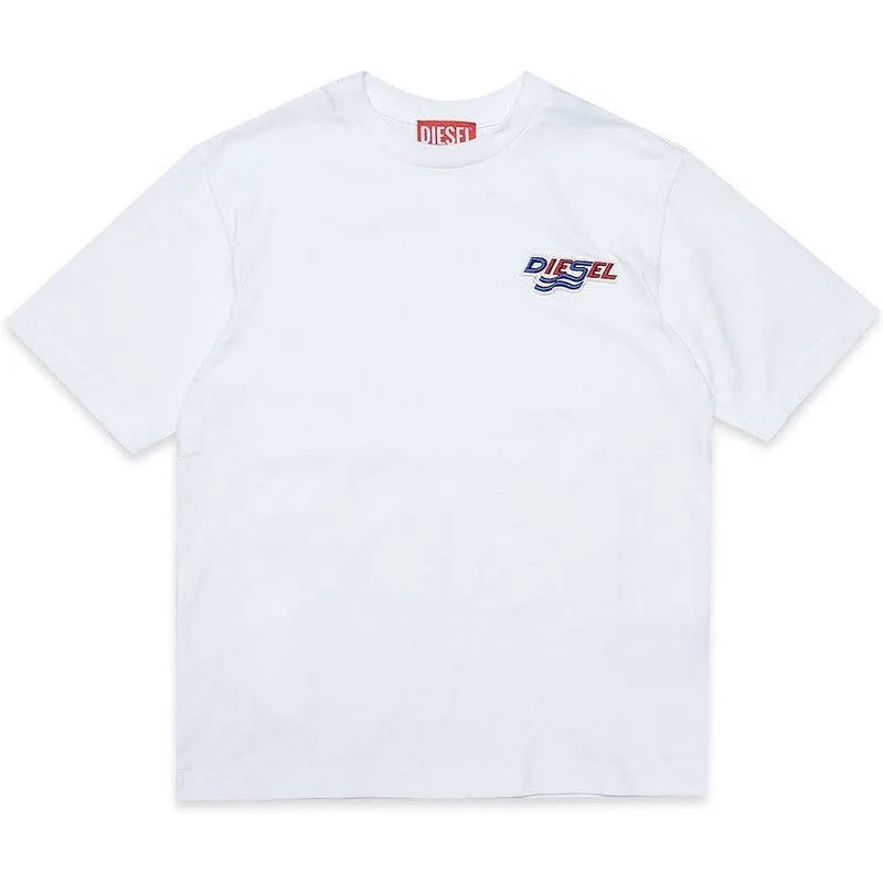 Jungen Weißes Icon Logo T-Shirt