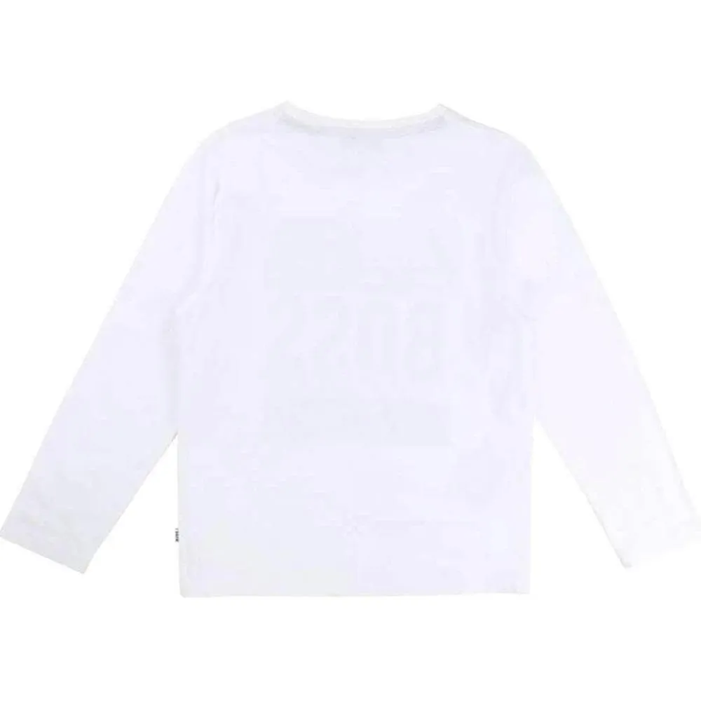 Jungen Weißes Langarm-T-Shirt