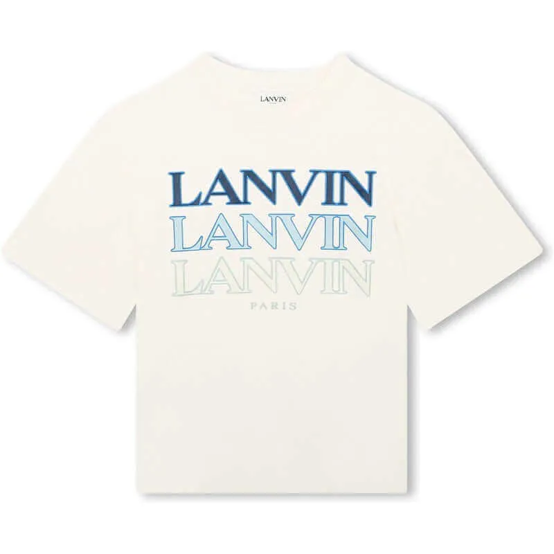 Jungen Weißes Multi-Logo T-Shirt