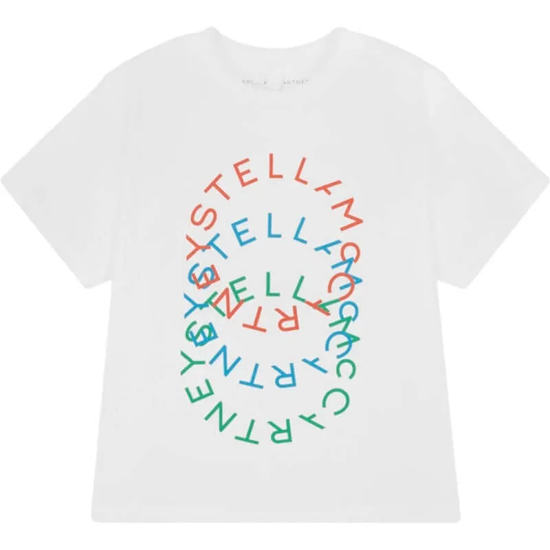 Jungen Weißes Bio-Baumwoll-Logo T-Shirt