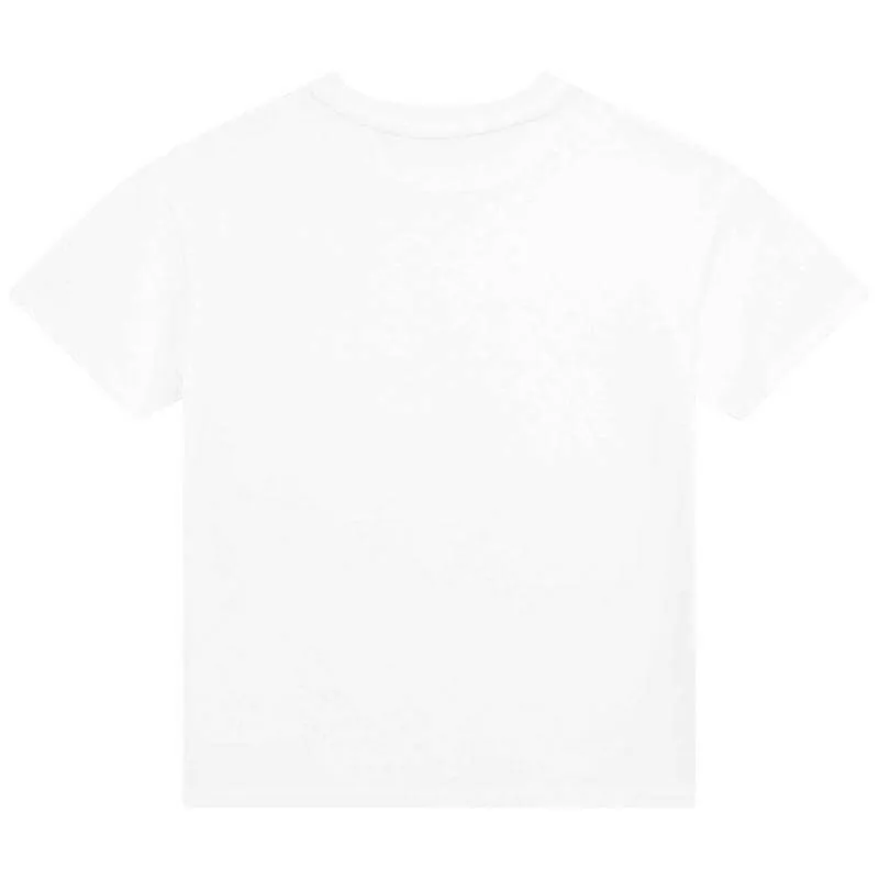 Jungen Weißes Bio-Baumwoll-Logo T-Shirt