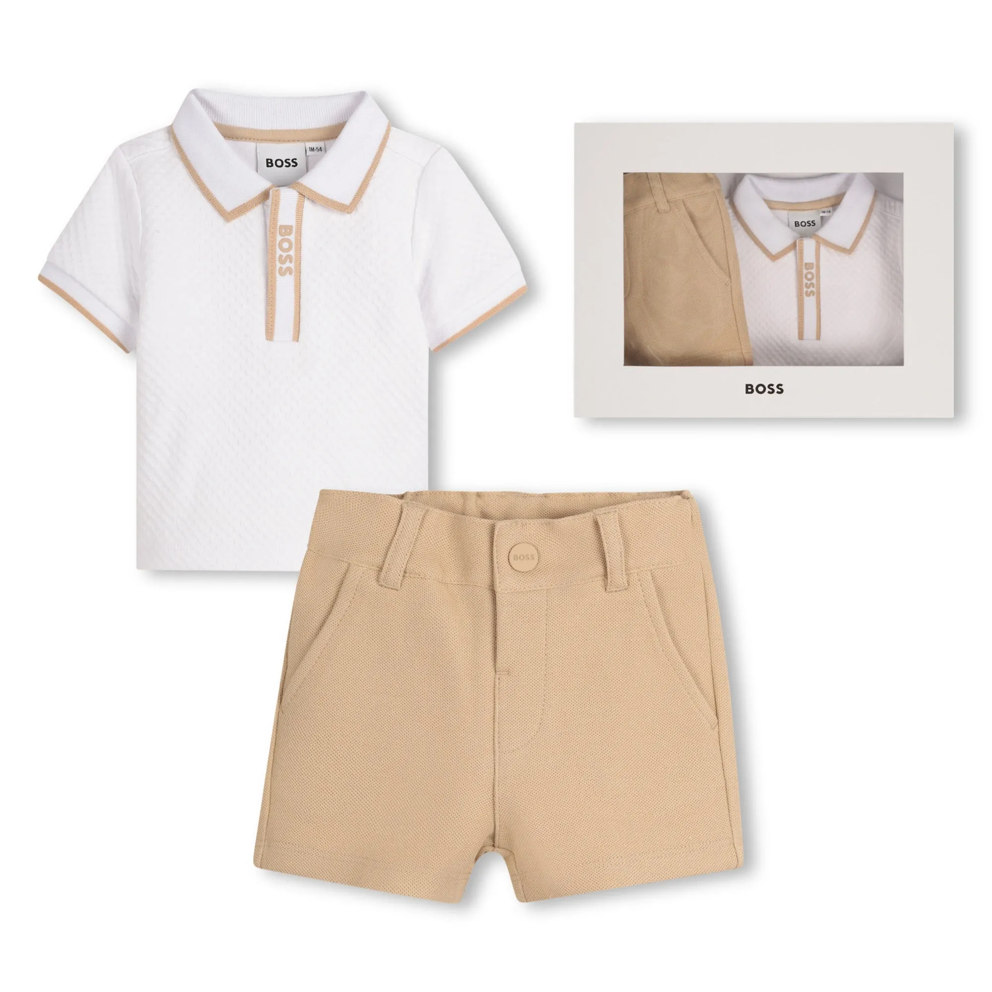 Jungen Weißes Polo-Set